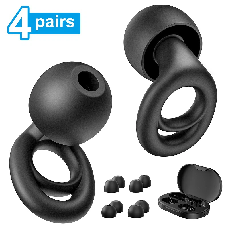 4 Pairs Of Silicone Ear Plugs
